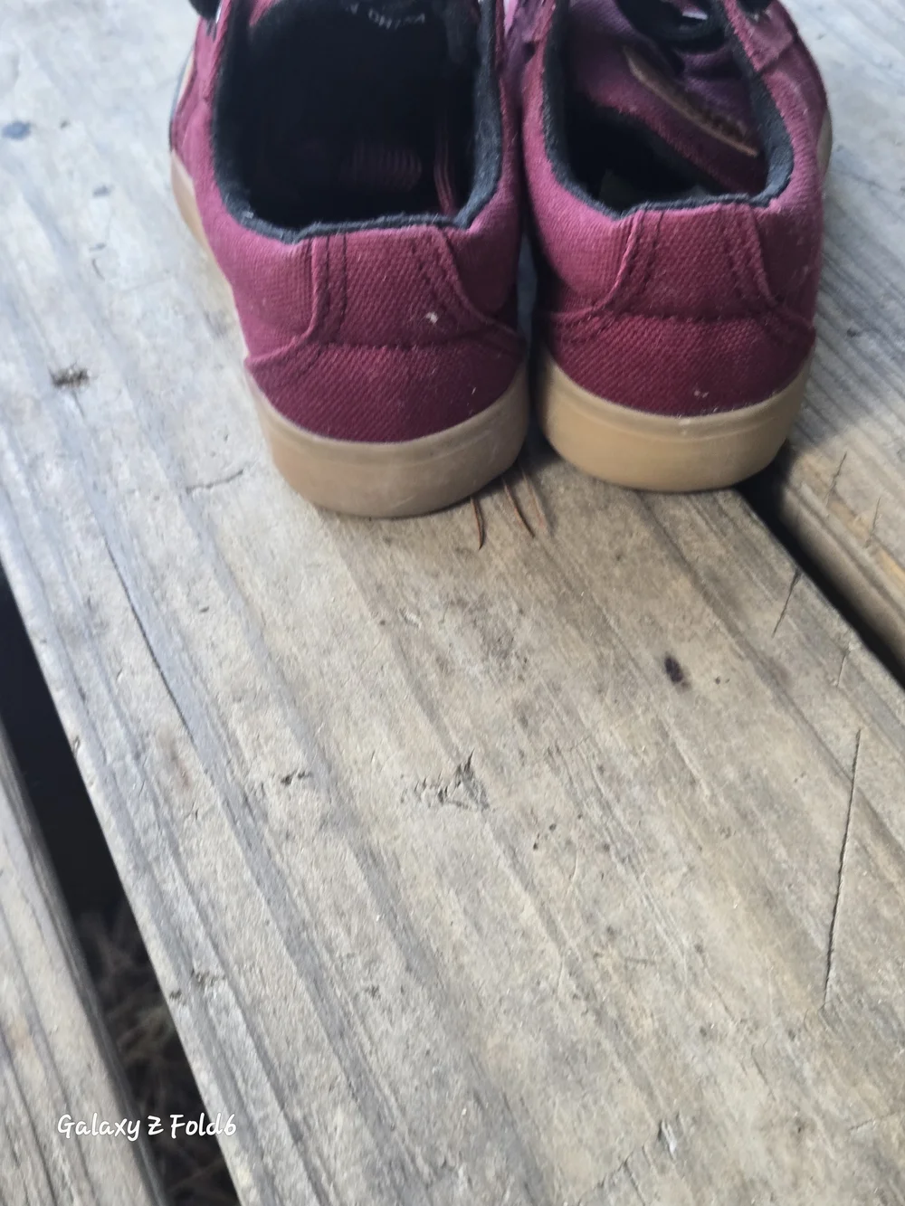 Kids Burgundy Canvas Sneakers with Black Laces